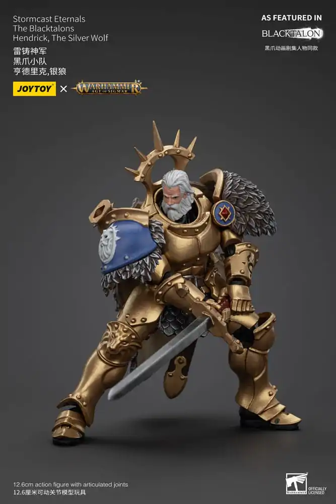 Warhammer Age of Sigmar Actionfigur Stormcast Eternals The Blacktalons Hendrick The Silver Wolf 20 cm Produktfoto