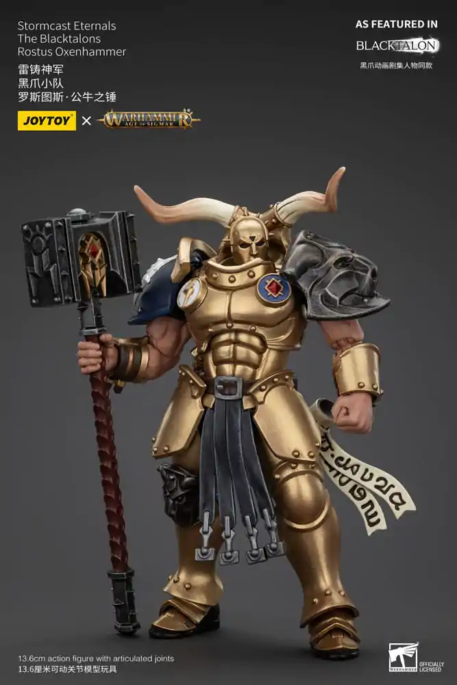 Warhammer Age of Sigmar Actionfigur Stormcast Eternals The Blacktalons Rostus Oxen hammer 20 cm Produktfoto