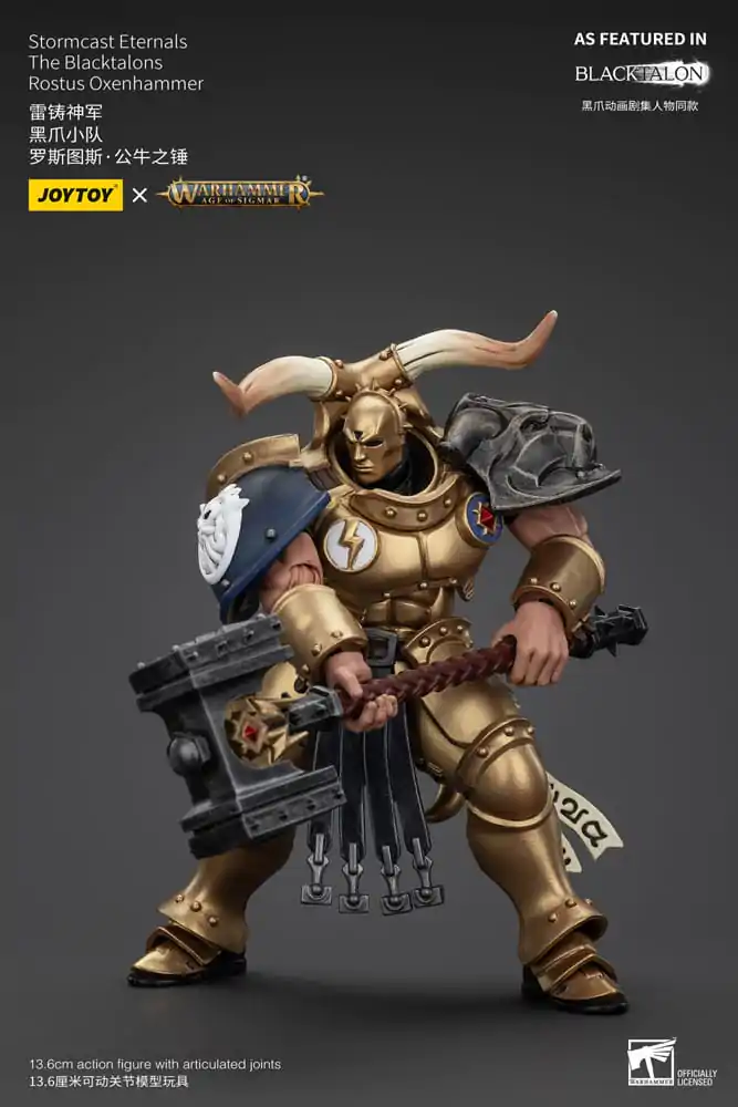 Warhammer Age of Sigmar Actionfigur Stormcast Eternals The Blacktalons Rostus Oxen hammer 20 cm Produktfoto