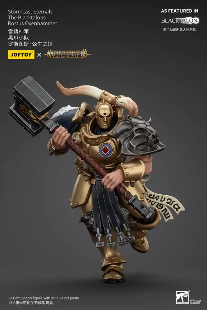 Warhammer Age of Sigmar Actionfigur Stormcast Eternals The Blacktalons Rostus Oxen hammer 20 cm Produktfoto