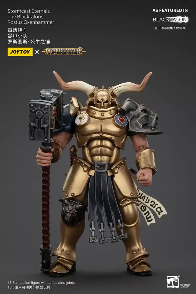 Warhammer Age of Sigmar Actionfigur Stormcast Eternals The Blacktalons Rostus Oxen hammer 20 cm Produktfoto