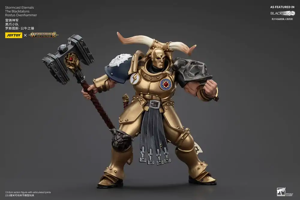 Warhammer Age of Sigmar Actionfigur Stormcast Eternals The Blacktalons Rostus Oxen hammer 20 cm Produktfoto