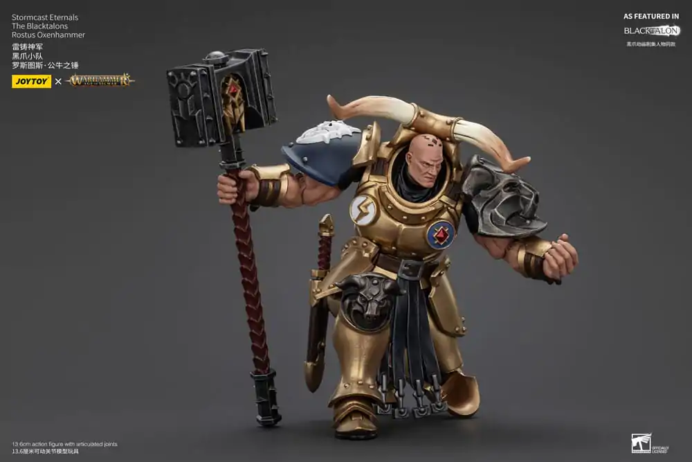 Warhammer Age of Sigmar Actionfigur Stormcast Eternals The Blacktalons Rostus Oxen hammer 20 cm Produktfoto