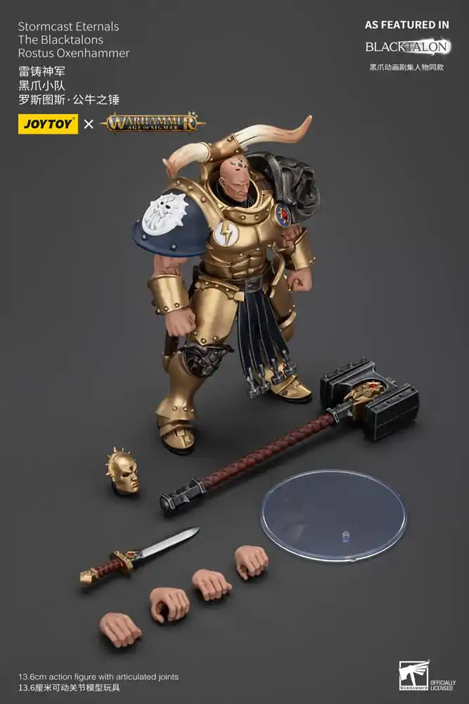 Warhammer Age of Sigmar Actionfigur Stormcast Eternals The Blacktalons Rostus Oxen hammer 20 cm Produktfoto