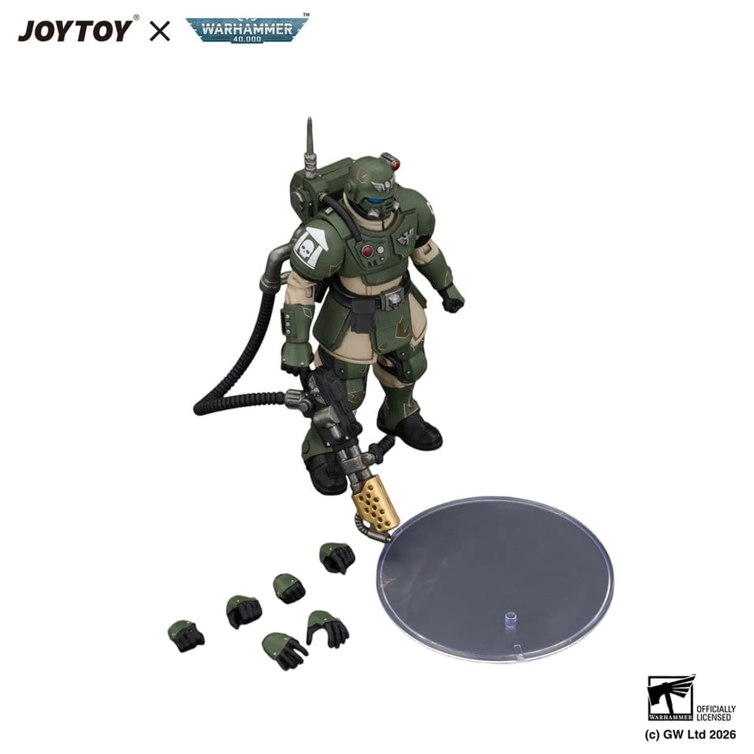 Warhammer Actionfigur Astra Militarum Kasrkin 2 mit Flamer Produktfoto