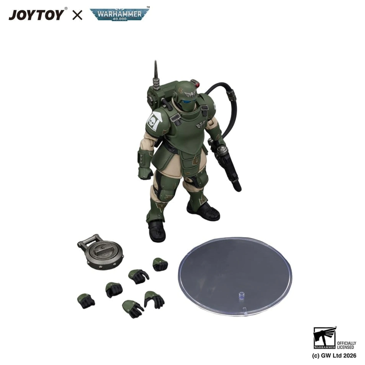 Warhammer Action Figur Astra Militarum Kasrkin 6 mit Hot-shot Laspistol Produktfoto