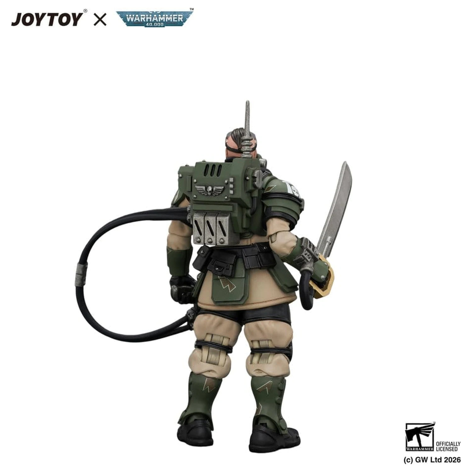 Warhammer Actionfigur Astra Militarum Kasrkin 7 mit Hot-shot Laspistol und Power Sword Produktfoto