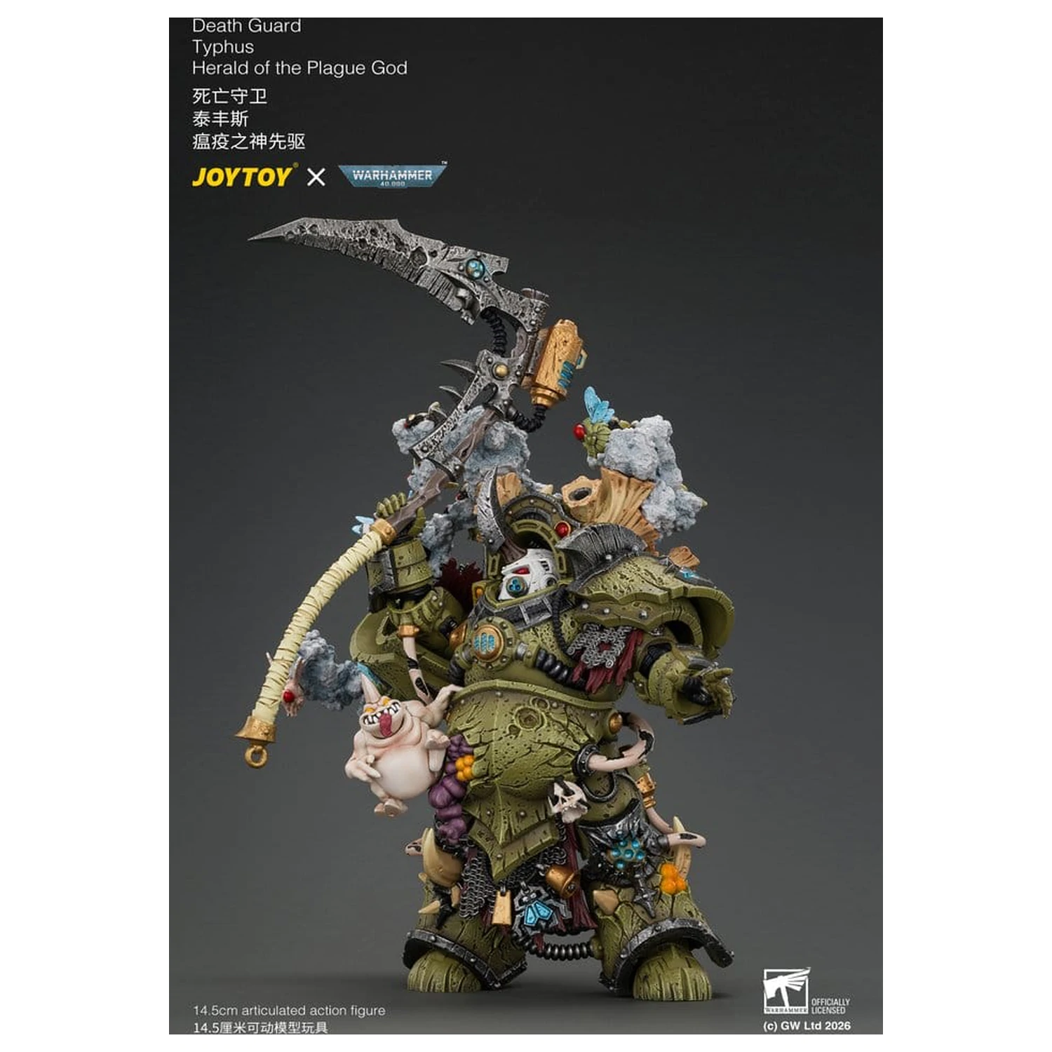 Warhammer Actionfigur Death Guard Typhus Herald of the Plague God 15 Zentimeter Produktfoto