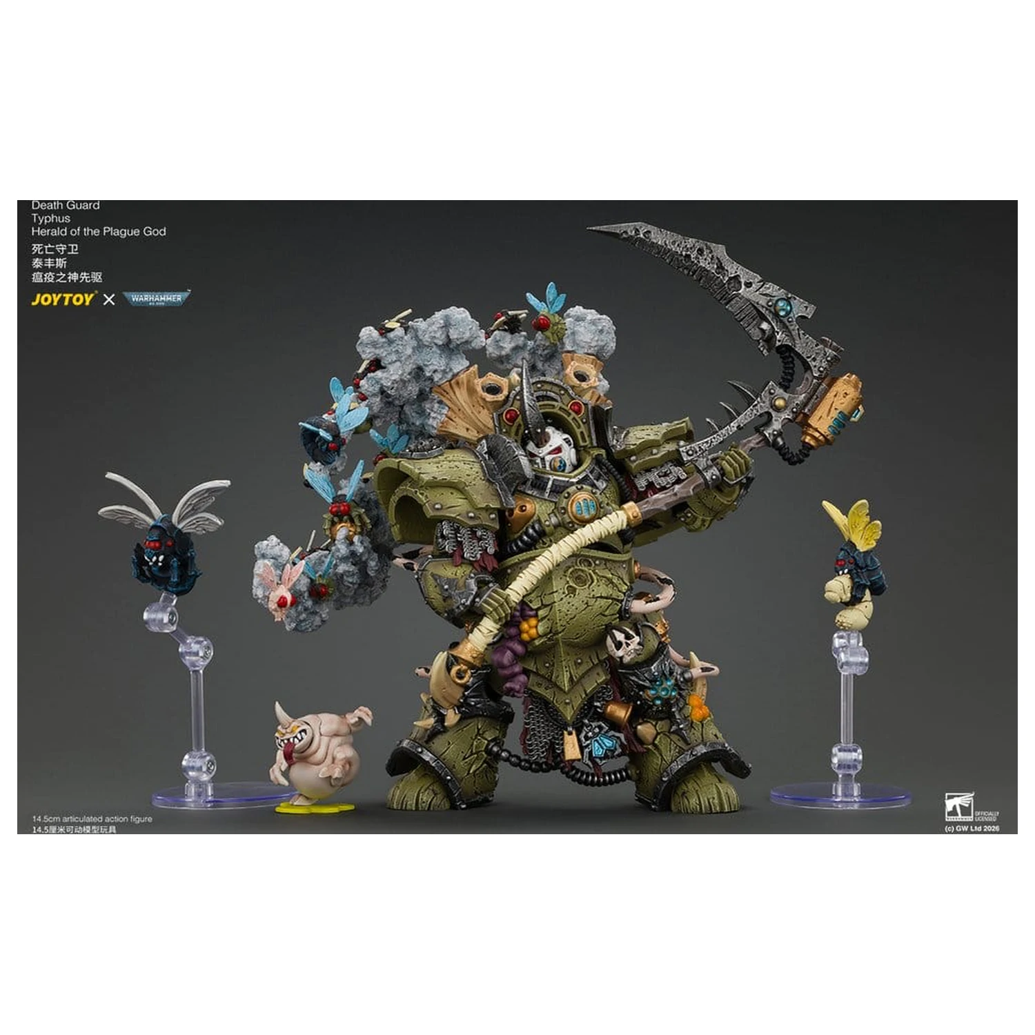 Warhammer Actionfigur Death Guard Typhus Herald of the Plague God 15 Zentimeter Produktfoto