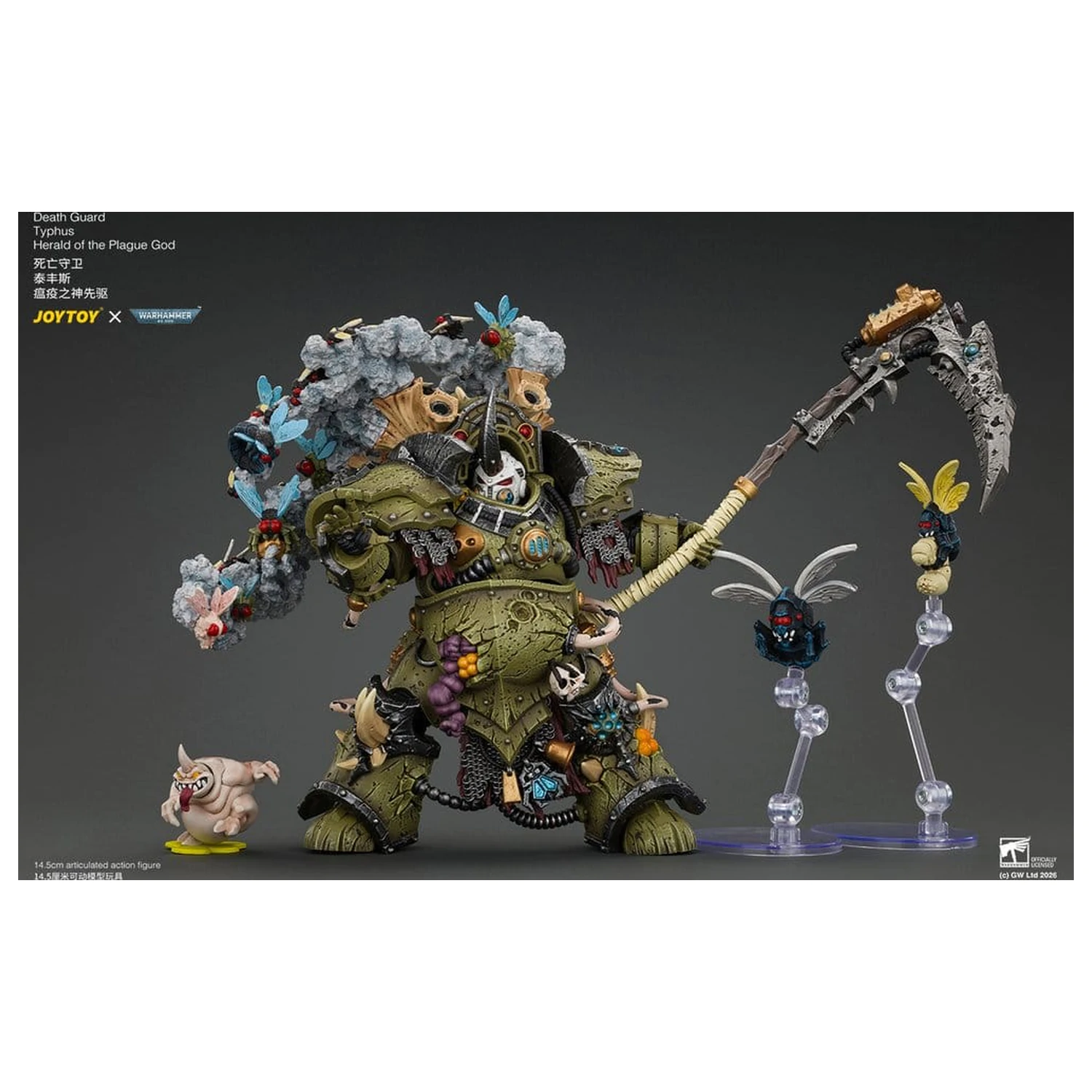 Warhammer Actionfigur Death Guard Typhus Herald of the Plague God 15 Zentimeter Produktfoto