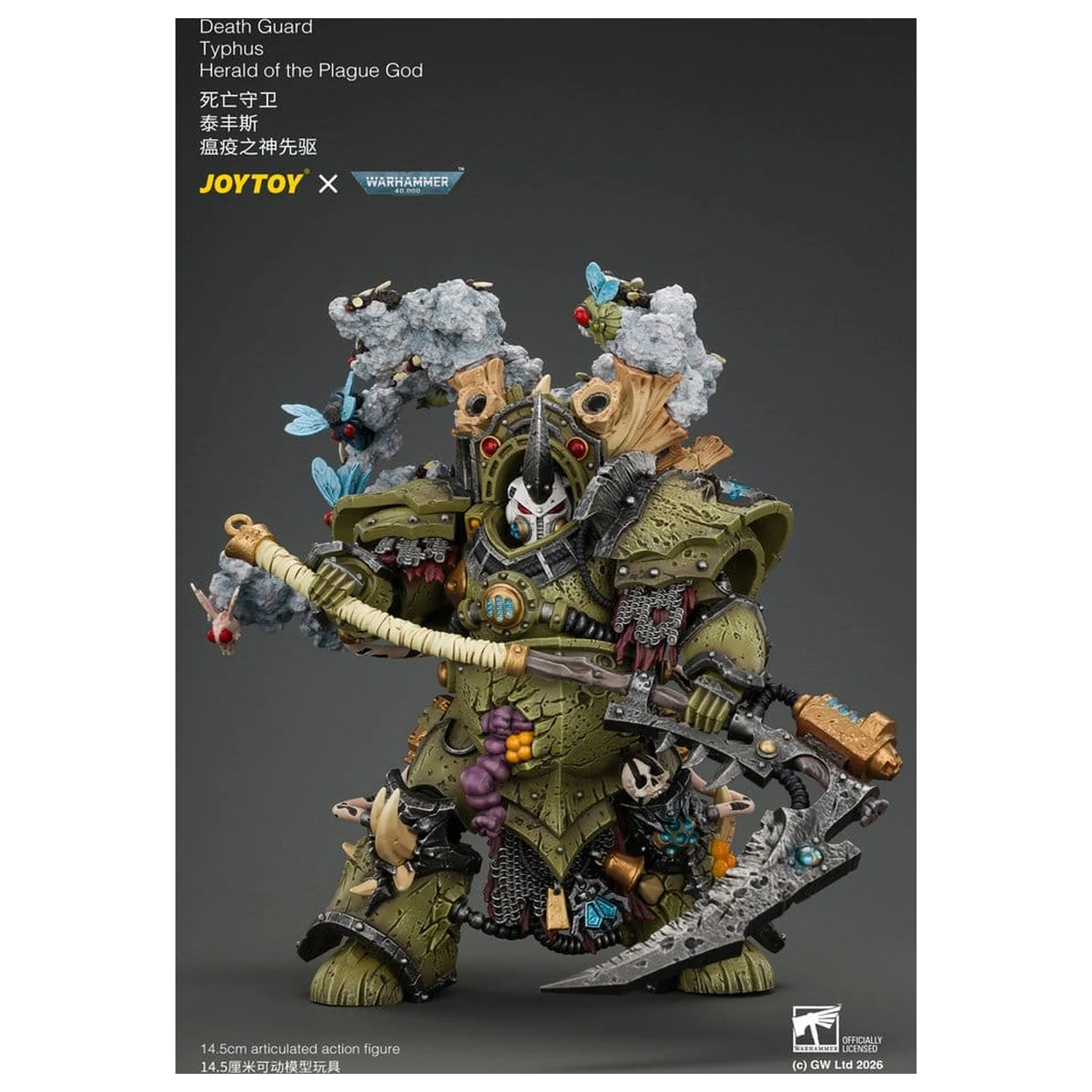 Warhammer Actionfigur Death Guard Typhus Herald of the Plague God 15 Zentimeter Produktfoto