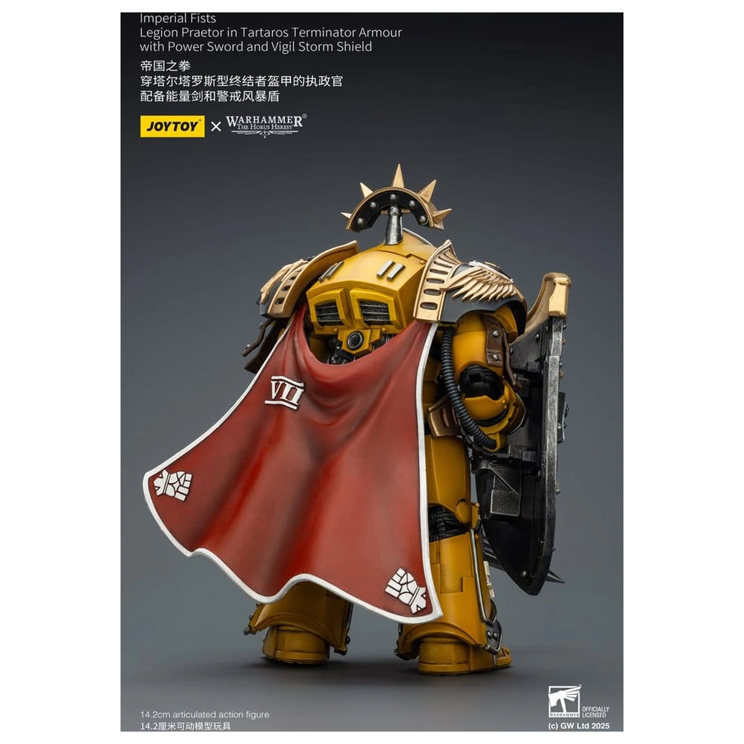 Warhammer Imperial Fists Actionfigur Legion Praetor in Tartaros Terminator Armour mit Power Sword und Vigil Storm Shield 14 cm Produktfoto