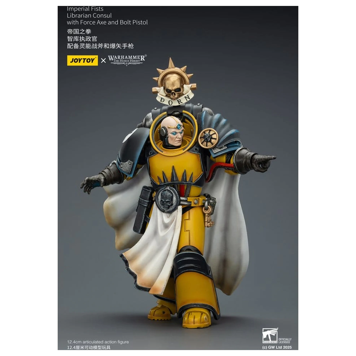 Warhammer Imperial Fists Actionfigur Librarian Consul mit Force Axe und Bolt Pistol 12 cm Produktfoto