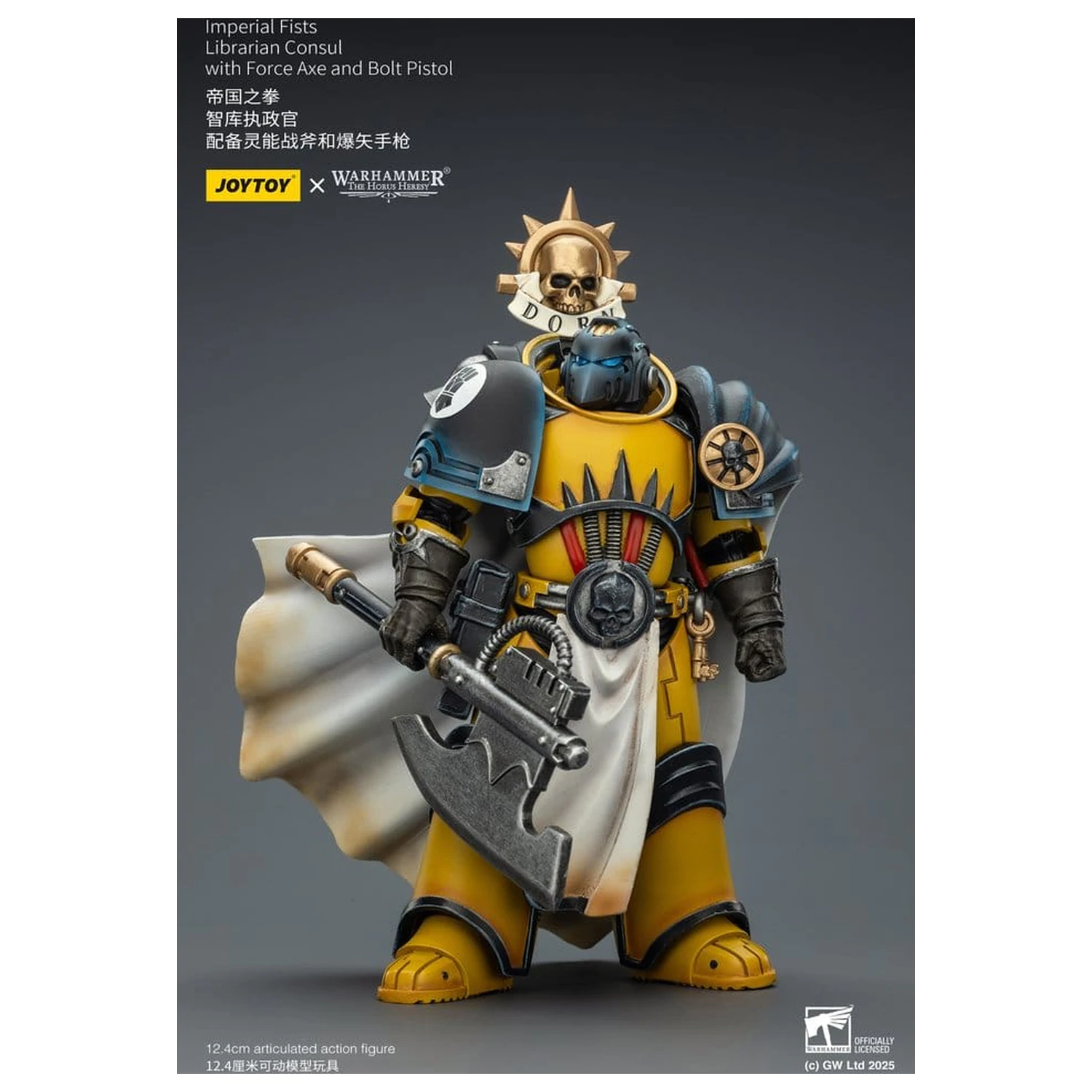 Warhammer Imperial Fists Actionfigur Librarian Consul mit Force Axe und Bolt Pistol 12 cm Produktfoto