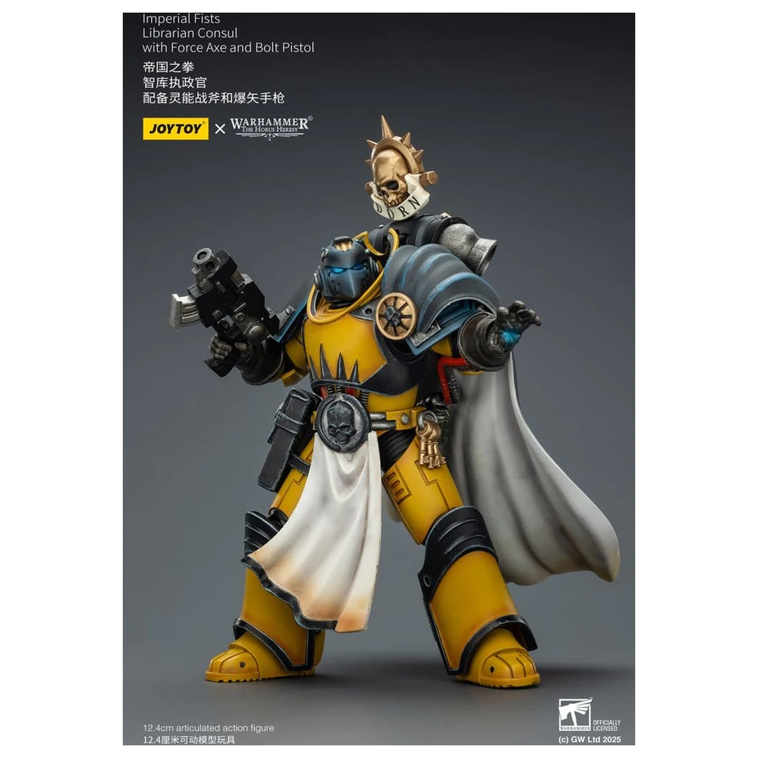 Warhammer Imperial Fists Actionfigur Librarian Consul mit Force Axe und Bolt Pistol 12 cm Produktfoto