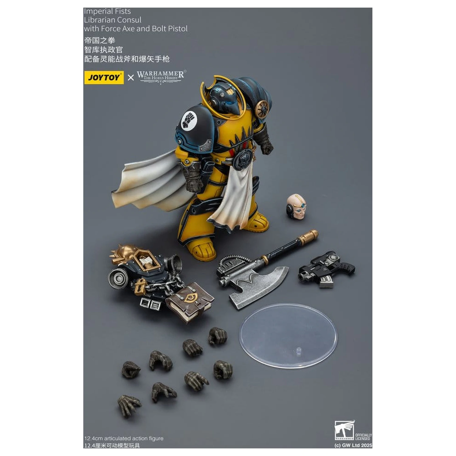 Warhammer Imperial Fists Actionfigur Librarian Consul mit Force Axe und Bolt Pistol 12 cm Produktfoto