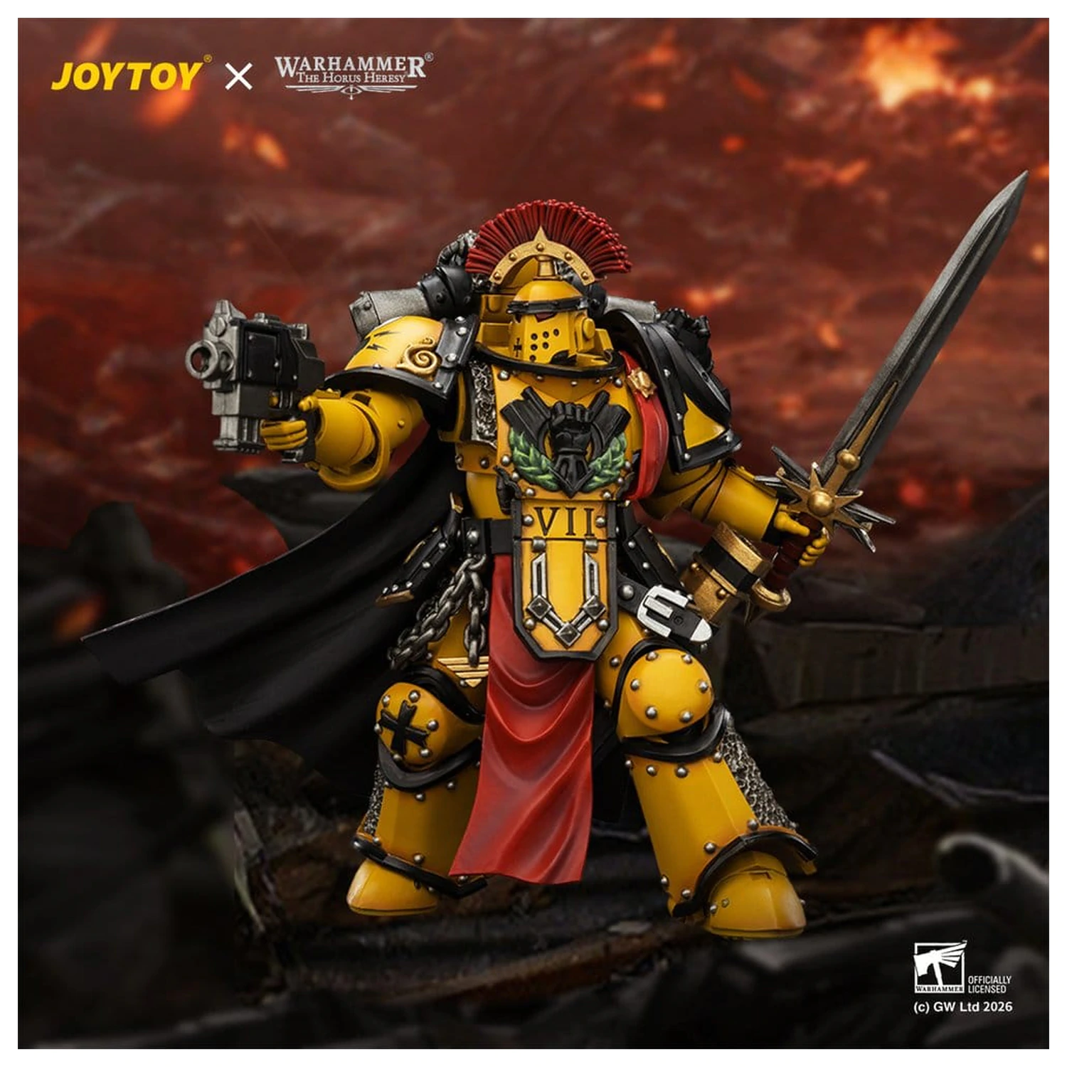 Warhammer Actionfigur Imperial Fists Legion Praetor in Mk III Armour 13 cm Produktfoto