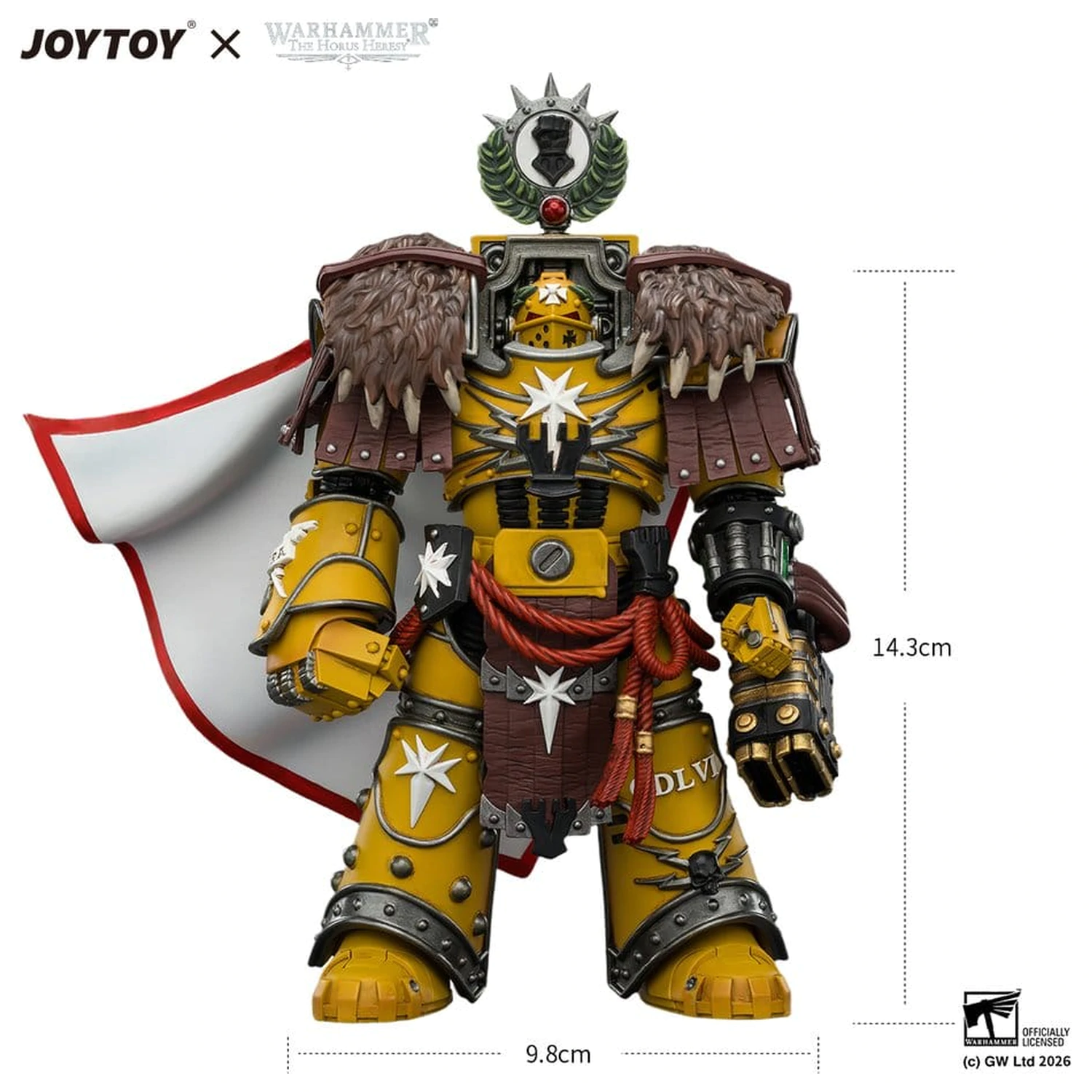Warhammer Actionfigur Imperial Fists Lord Castellan Evander Garrius, The Tyrant of Cthonia 14 cm Produktfoto