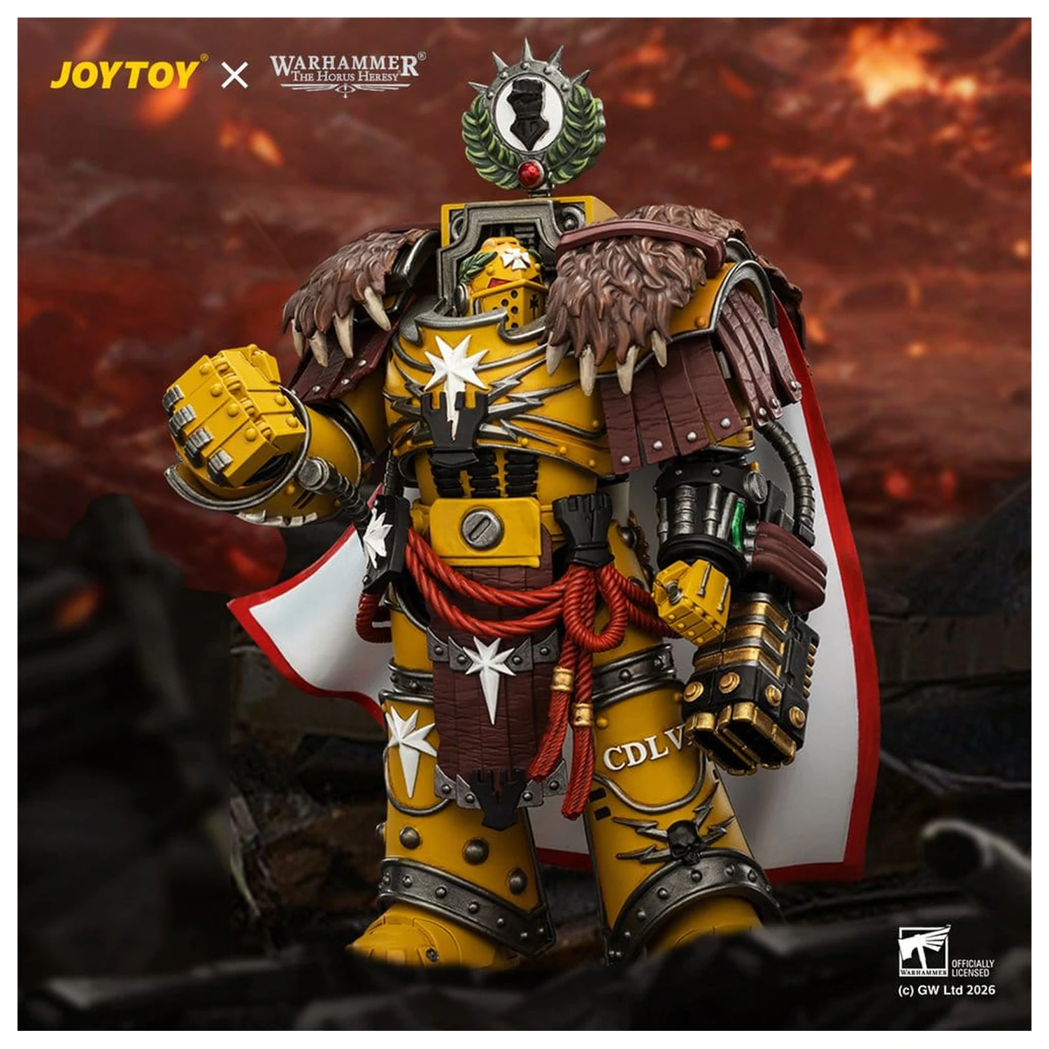 Warhammer Actionfigur Imperial Fists Lord Castellan Evander Garrius, The Tyrant of Cthonia 14 cm Produktfoto