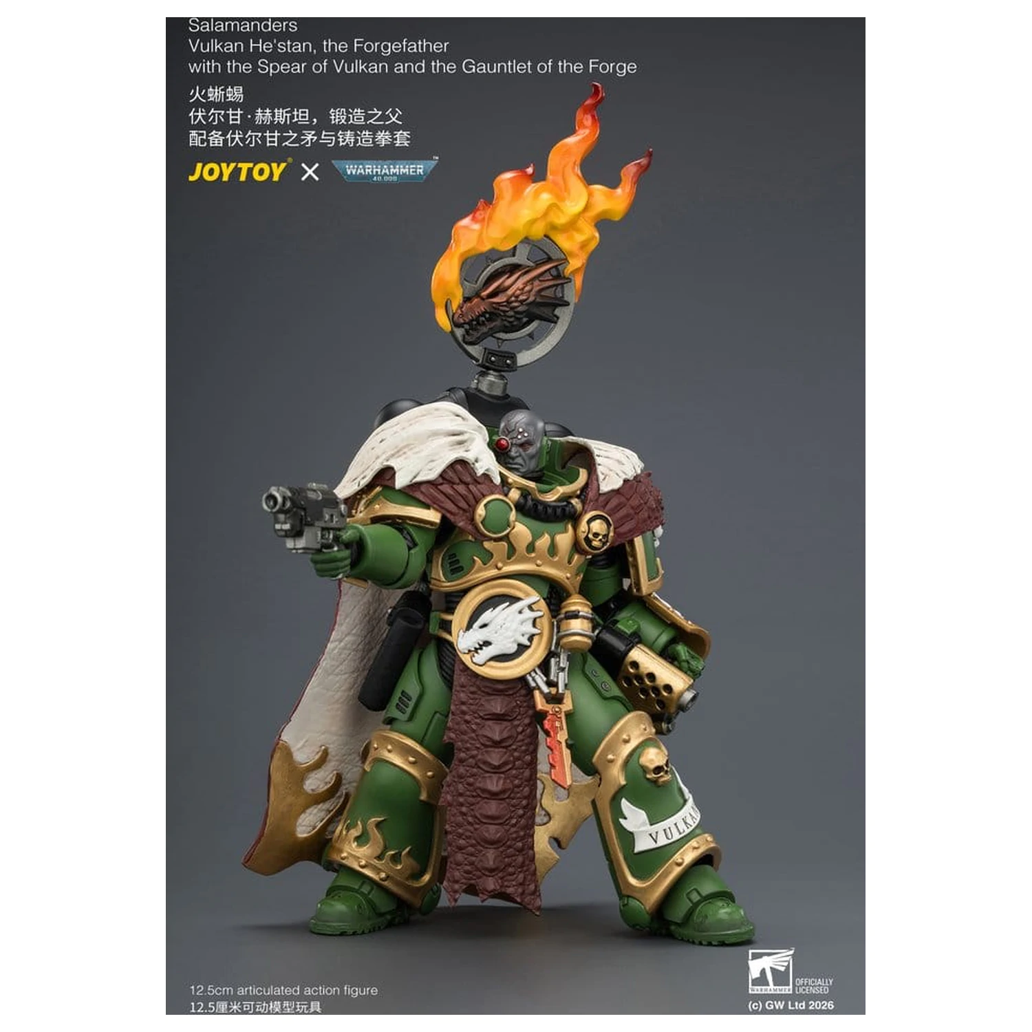 Warhammer Actionfigur Salamanders Vulkan He'stan, the Forgefather 13 cm Produktfoto