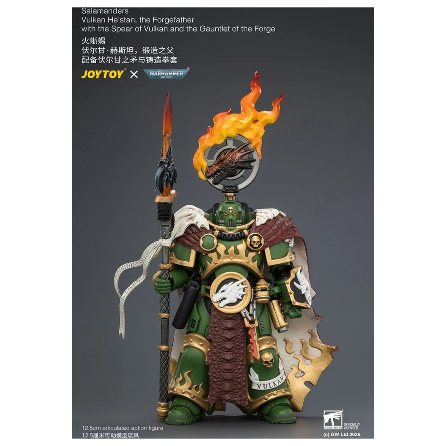 Warhammer Actionfigur Salamanders Vulkan He'stan, the Forgefather 13 cm Produktfoto