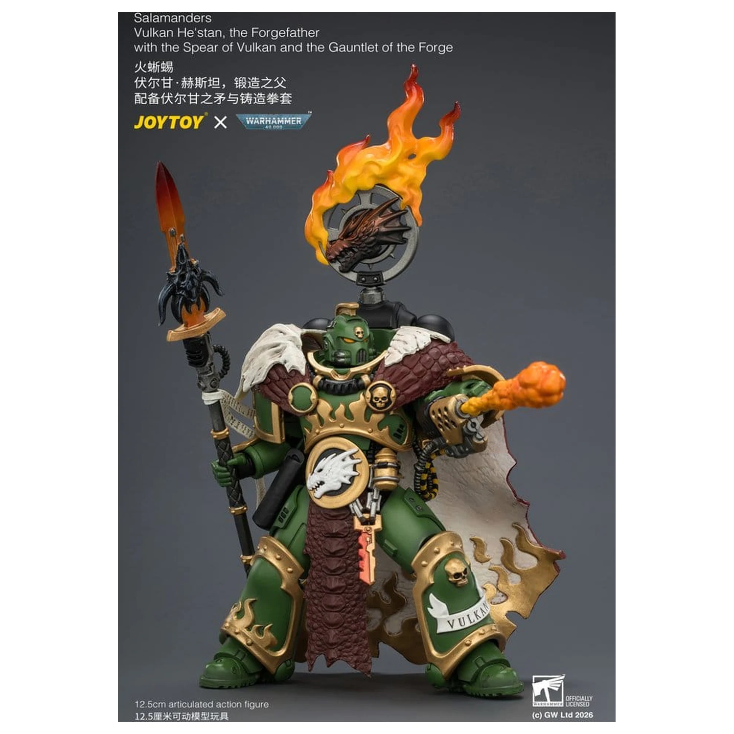 Warhammer Actionfigur Salamanders Vulkan He'stan, the Forgefather 13 cm Produktfoto