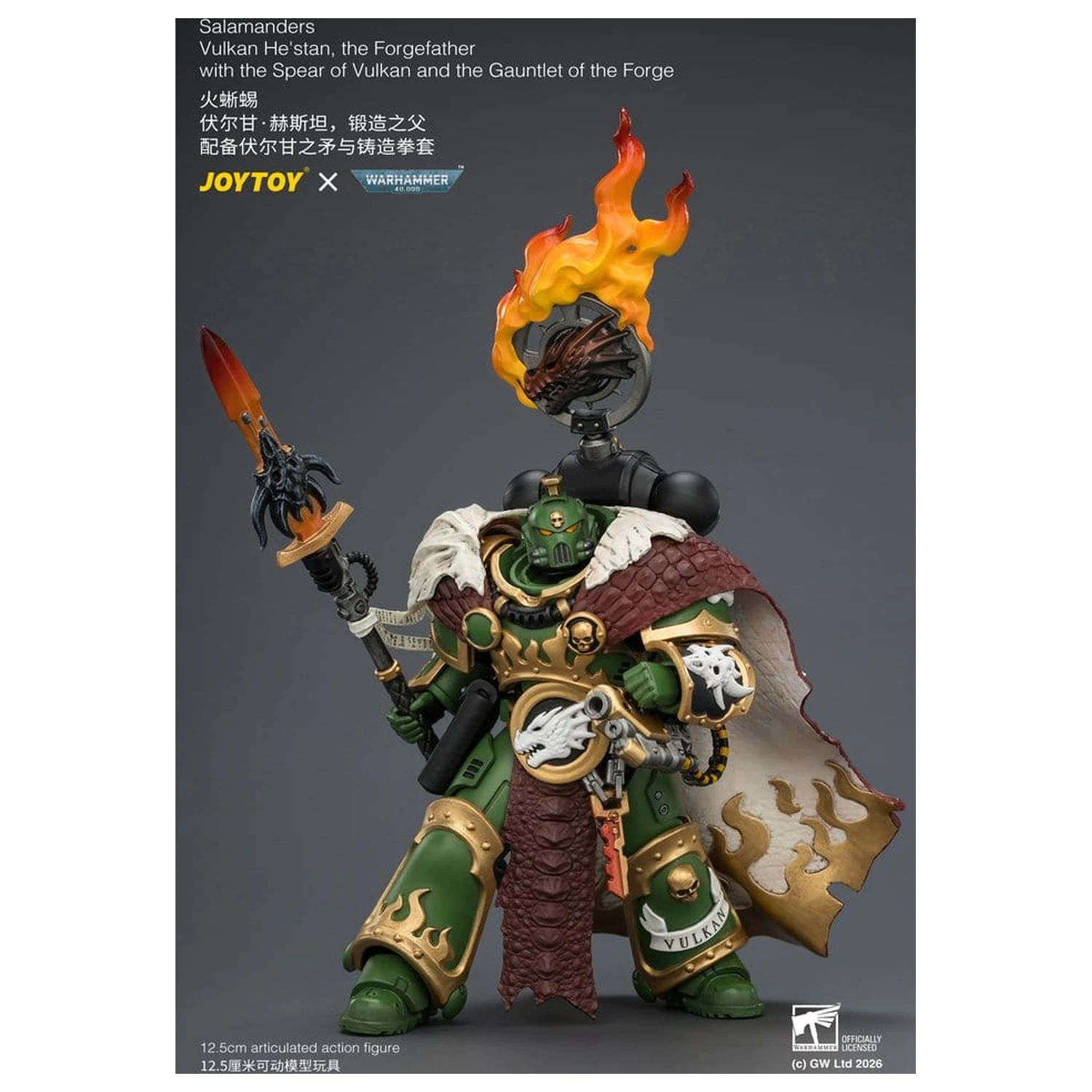 Warhammer Actionfigur Salamanders Vulkan He'stan, the Forgefather 13 cm Produktfoto