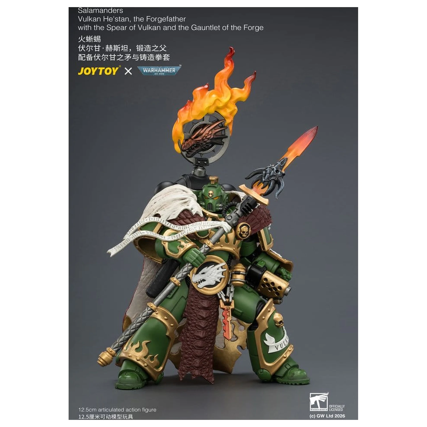 Warhammer Actionfigur Salamanders Vulkan He'stan, the Forgefather 13 cm Produktfoto