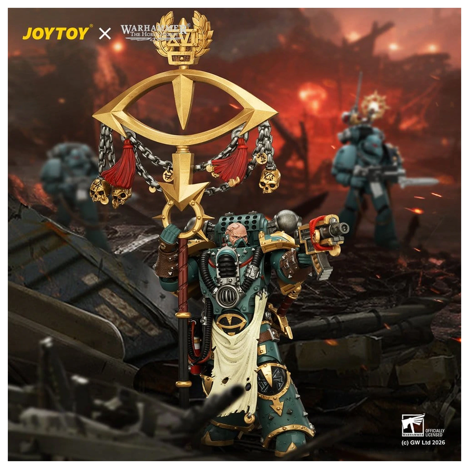Warhammer Actionfigur Sons of Horus Maloghurst the Twisted, the Warmaster's Equerry 13 cm Produktfoto