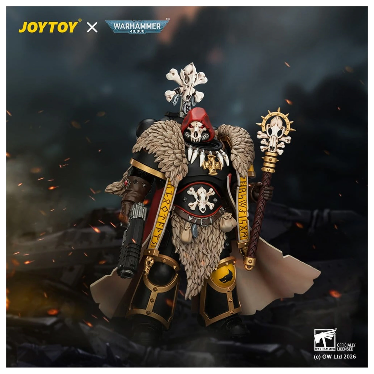 Warhammer Actionfigur Space Wolves Wolf Priest 12 cm Produktfoto