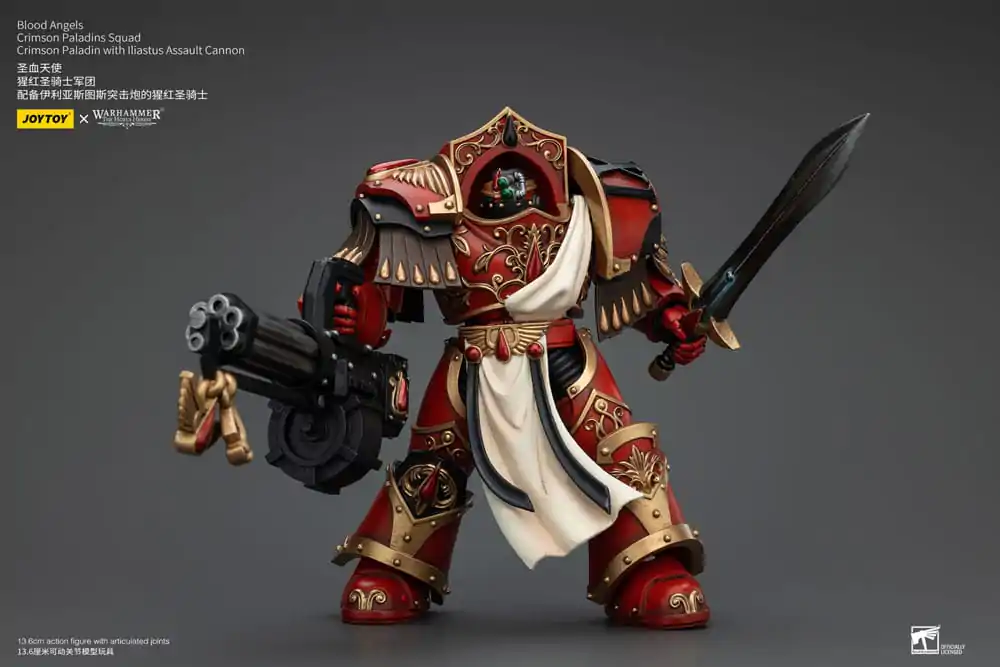 Warhammer The Horus Heresy Actionfigur 1/18 Blood Angels Crimson Paladins Squad Crimson Paladin with Iliastus Assault Cannon 14 cm termékfotó