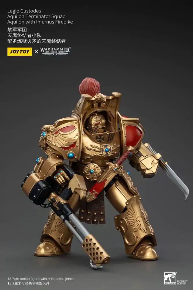 Warhammer The Horus Heresy Actionfigur 1/18 Legio Custodes Aquilon Terminator Squad Aquilon with Infernus Firepike 14 cm Produktfoto