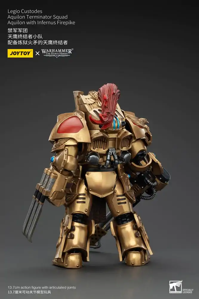 Warhammer The Horus Heresy Actionfigur 1/18 Legio Custodes Aquilon Terminator Squad Aquilon with Infernus Firepike 14 cm Produktfoto