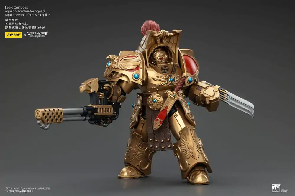 Warhammer The Horus Heresy Actionfigur 1/18 Legio Custodes Aquilon Terminator Squad Aquilon with Infernus Firepike 14 cm Produktfoto