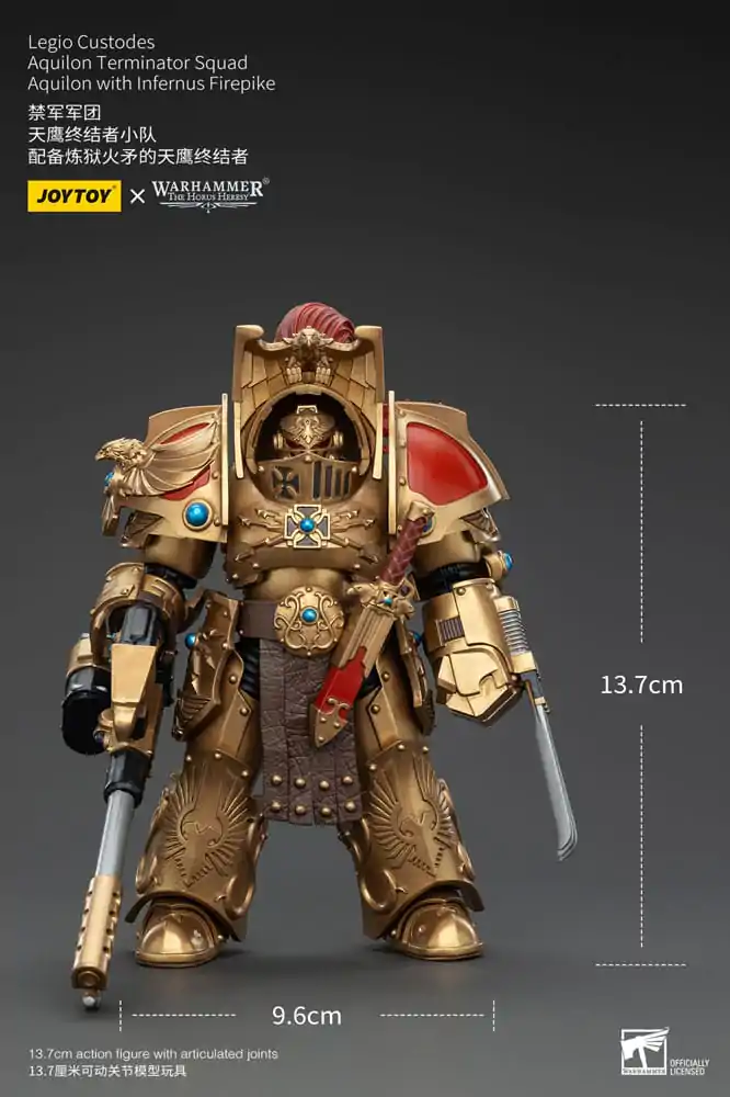 Warhammer The Horus Heresy Actionfigur 1/18 Legio Custodes Aquilon Terminator Squad Aquilon with Infernus Firepike 14 cm Produktfoto