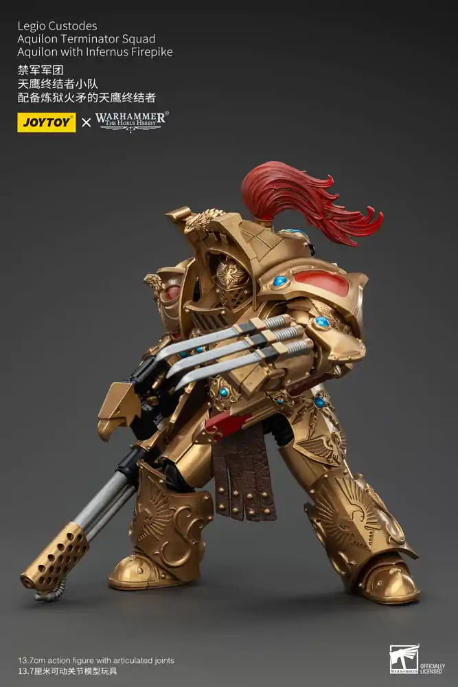 Warhammer The Horus Heresy Actionfigur 1/18 Legio Custodes Aquilon Terminator Squad Aquilon with Infernus Firepike 14 cm Produktfoto