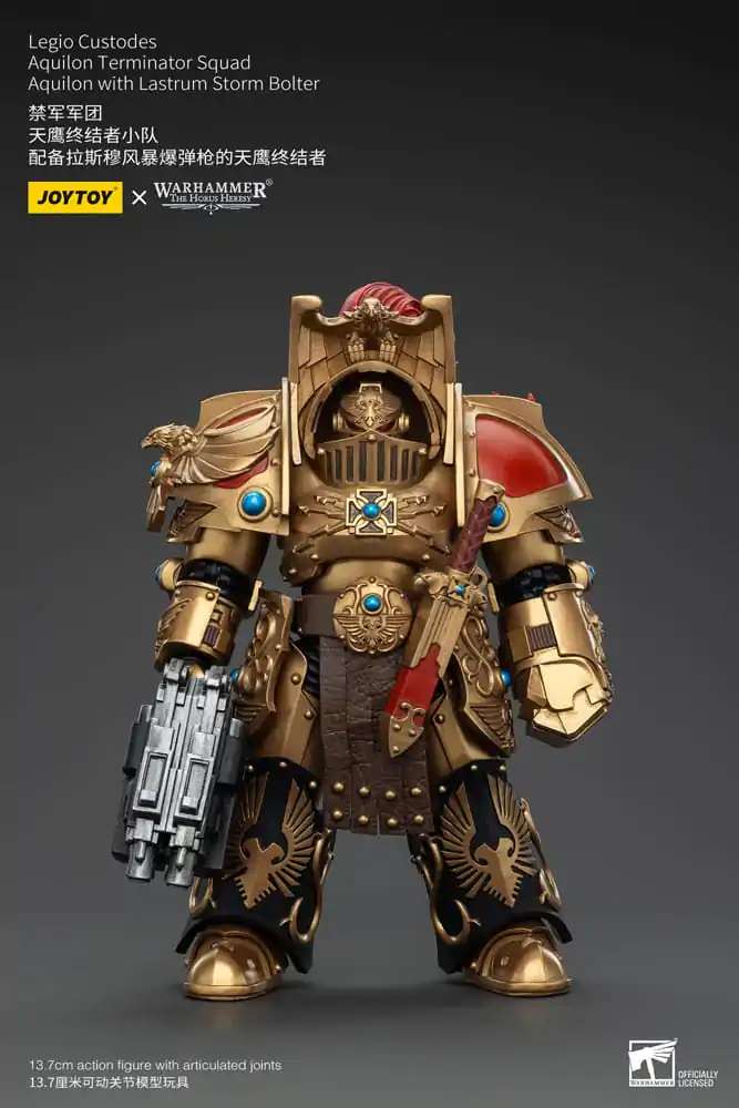 Warhammer The Horus Heresy Actionfigur 1/18 Legio Custodes Aquilon Terminator Squad Aquilon with Lastrum Storm Bolter 14 cm Produktfoto