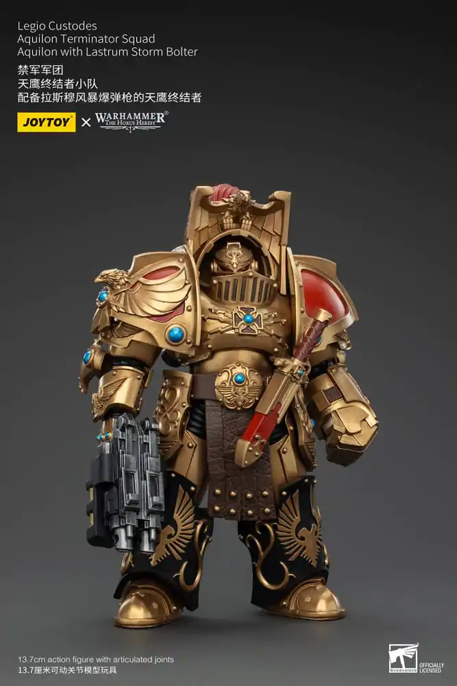 Warhammer The Horus Heresy Actionfigur 1/18 Legio Custodes Aquilon Terminator Squad Aquilon with Lastrum Storm Bolter 14 cm Produktfoto