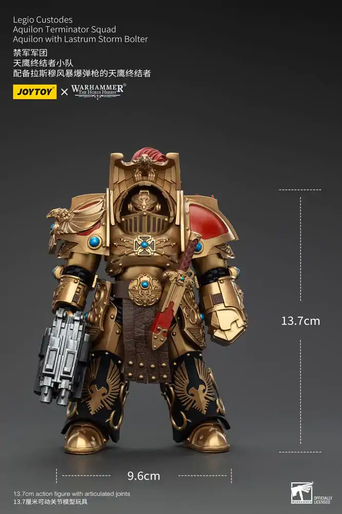 Warhammer The Horus Heresy Actionfigur 1/18 Legio Custodes Aquilon Terminator Squad Aquilon with Lastrum Storm Bolter 14 cm Produktfoto