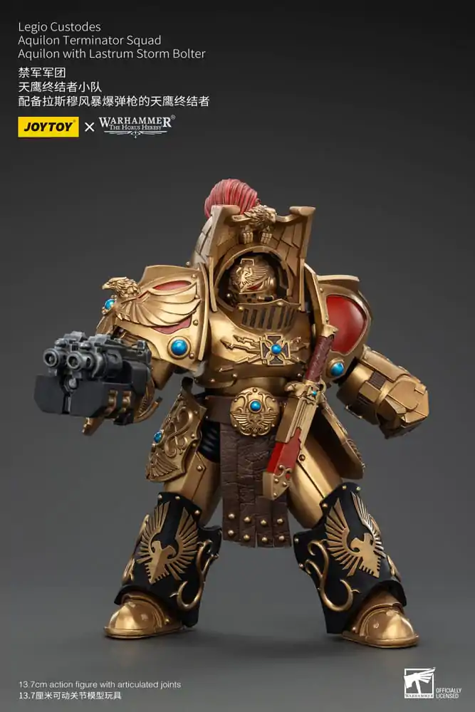 Warhammer The Horus Heresy Actionfigur 1/18 Legio Custodes Aquilon Terminator Squad Aquilon with Lastrum Storm Bolter 14 cm Produktfoto