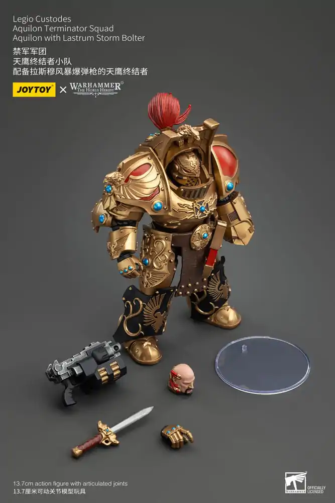 Warhammer The Horus Heresy Actionfigur 1/18 Legio Custodes Aquilon Terminator Squad Aquilon with Lastrum Storm Bolter 14 cm Produktfoto