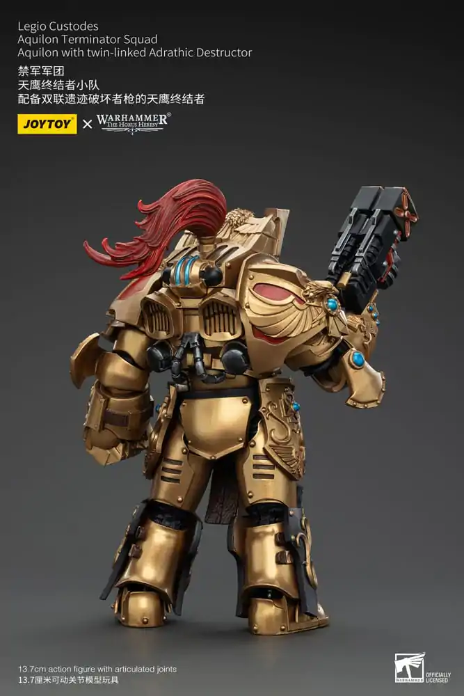 Warhammer The Horus Heresy Actionfigur 1/18 Legio Custodes Aquilon Terminator Squad Aquilon with twin-linked Adrathic Destructor 14 cm Produktfoto