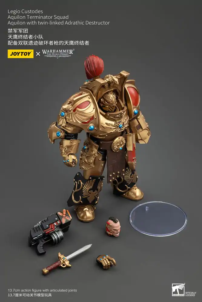 Warhammer The Horus Heresy Actionfigur 1/18 Legio Custodes Aquilon Terminator Squad Aquilon with twin-linked Adrathic Destructor 14 cm Produktfoto