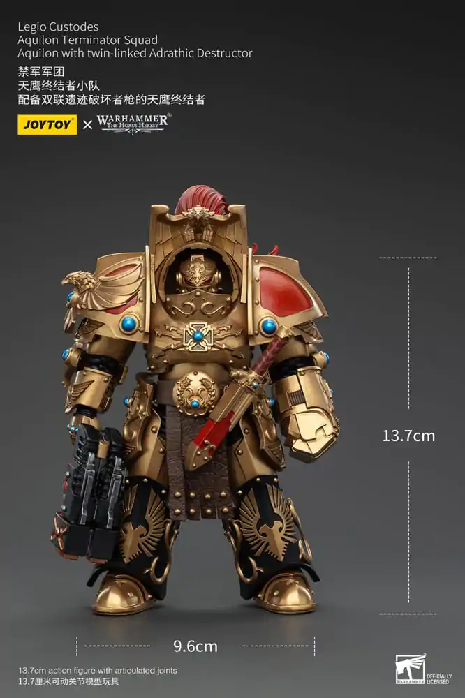 Warhammer The Horus Heresy Actionfigur 1/18 Legio Custodes Aquilon Terminator Squad Aquilon with twin-linked Adrathic Destructor 14 cm Produktfoto