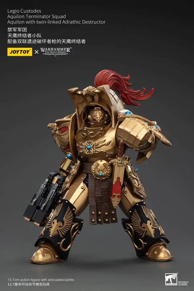 Warhammer The Horus Heresy Actionfigur 1/18 Legio Custodes Aquilon Terminator Squad Aquilon with twin-linked Adrathic Destructor 14 cm Produktfoto