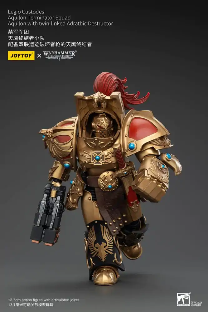 Warhammer The Horus Heresy Actionfigur 1/18 Legio Custodes Aquilon Terminator Squad Aquilon with twin-linked Adrathic Destructor 14 cm Produktfoto