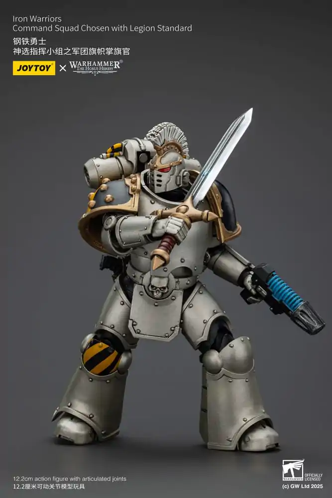 Warhammer The Horus Heresy Action Figur 1/18 lron Warriors Command Squad Chosen mit Legion Standard 12 cm Produktfoto
