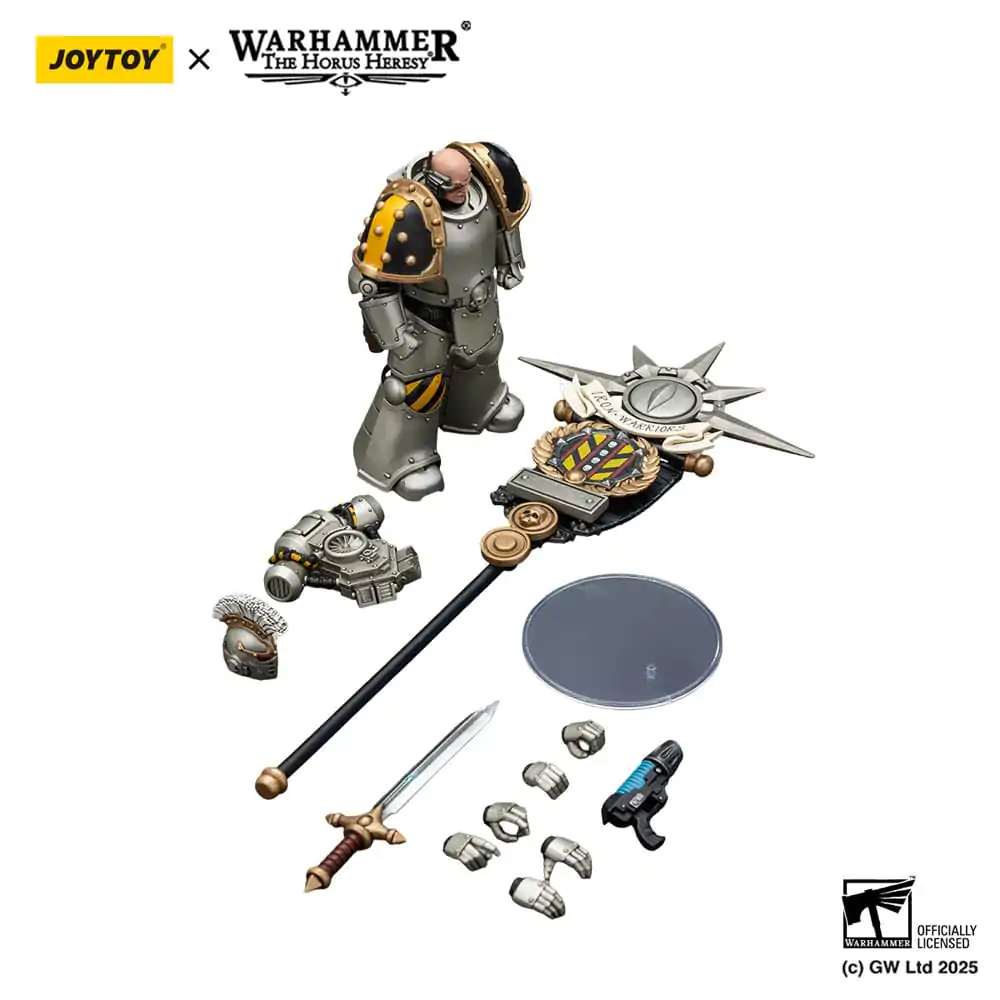 Warhammer The Horus Heresy Action Figur 1/18 lron Warriors Command Squad Chosen mit Legion Standard 12 cm Produktfoto