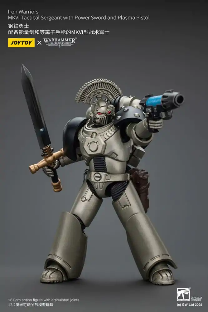Warhammer The Horus Heresy Action Figur 1/18 lron Warriors MKVI Tactical Sergeant mit Power Sword und Plasma Pistol 12 cm Produktfoto
