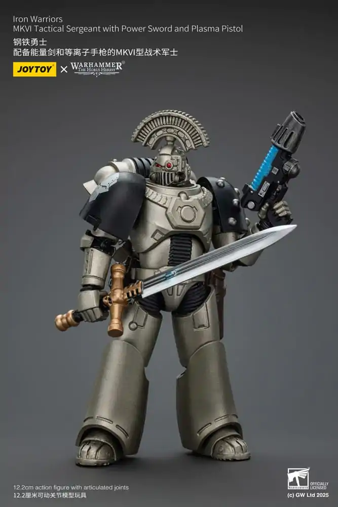 Warhammer The Horus Heresy Action Figur 1/18 lron Warriors MKVI Tactical Sergeant mit Power Sword und Plasma Pistol 12 cm Produktfoto